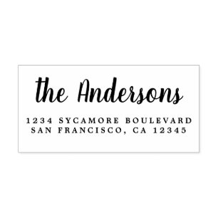 Chic Script Calligrafy Family Name Rücksendeadress Gummistempel