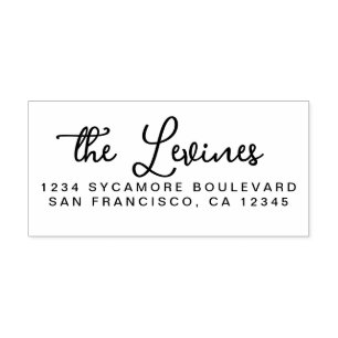 Chic Script Calligrafy Family Name Rücksendeadress Gummistempel