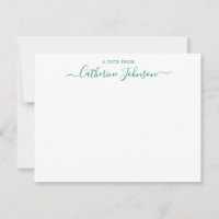 Chic Script Calligraphy A Note from Forest Green