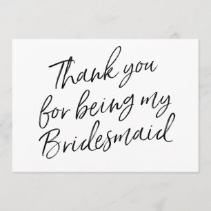 Chic Script "Danke, dass du meine Brautjungfrau bi Dankeskarte