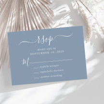 Chic Script Dusty Blue Wedding