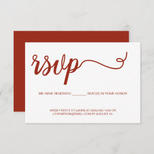 Chic Script-E-Mail-UAWG reserviert SitzHochzeit RSVP Karte