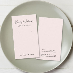Chic Script Earring Pink Juwelier Display Card Visitenkarte
