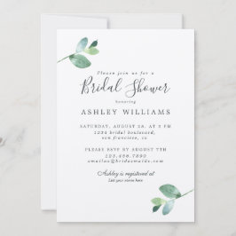 Chic Script Eucalyptus Foliage Brautparty Einladung