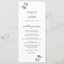 Chic Script Eucalyptus Foliage Minimale Hochzeit Menükarte