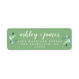 Chic Script Foliage Green Rücksendeadresse