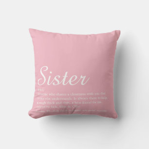 Chic Script Fun Pink Beste Schwester je Definition Kissen