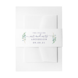 Chic Script Future Mr. Green Foliage Wedding Einladungsbanderole