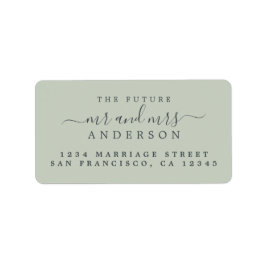 Chic Script Future Mr. Green Wedding Address Adressaufkleber
