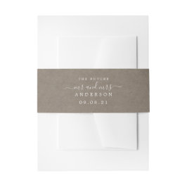 Chic Script Future Mr. Kraft Paper Wedding Einladungsbanderole