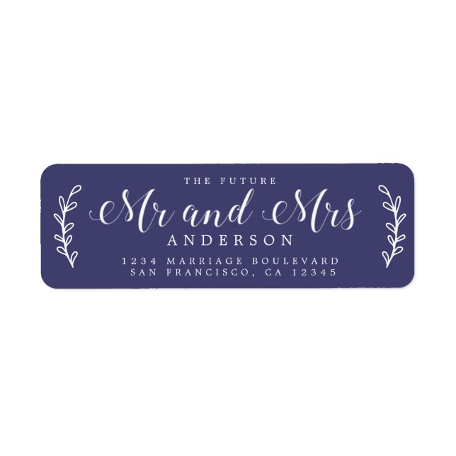 Chic Script Future Mr. Navy Blue Rücksendeadresse (Vorne)