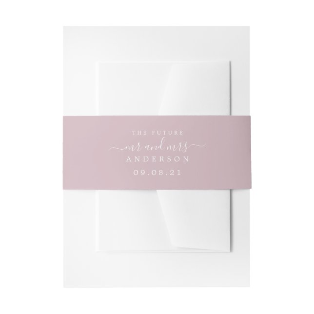 Chic Script Future Mr. Pastel Lila Wedding Einladungsbanderole (Vorderseite Beispiel)
