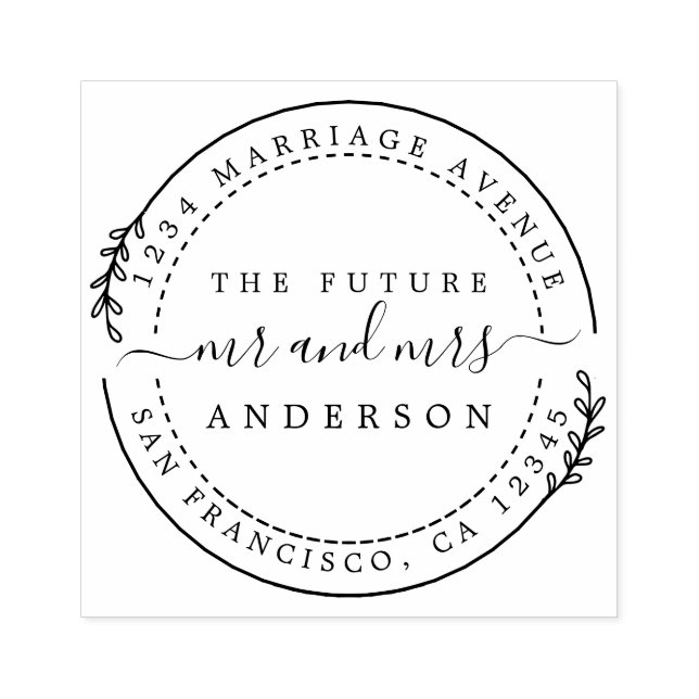 Chic Script Future Mr. Round Rücksendeadresse Gummistempel (Prägung)