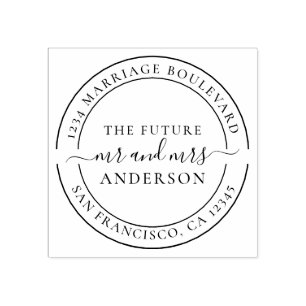 Chic Script Future Mr. Round Rücksendeadresse Gummistempel