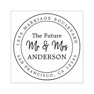 Chic Script Future Mr. Round Rücksendeadresse Rub Gummistempel