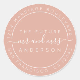 Chic Script Future Mr. Rücksendeadresse Pink Runder Aufkleber
