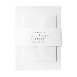 Chic Script Future Mr. Schwarz-weiß Wedding Einladungsbanderole