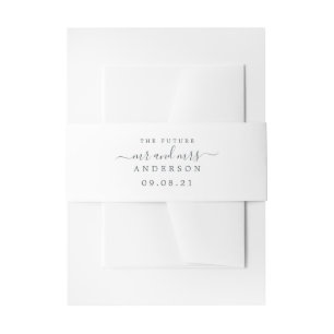 Chic Script Future Mr. Schwarz-weiß Wedding Einladungsbanderole