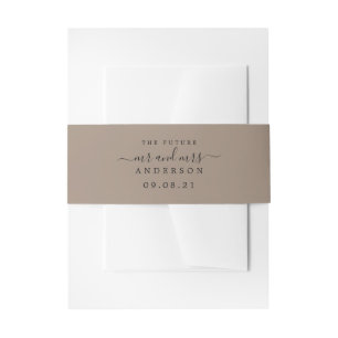 Chic Script Future Mr. Taupe Wedding Einladungsbanderole