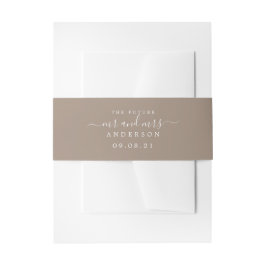Chic Script Future Mr. Taupe Wedding Einladungsbanderole