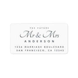 Chic Script Future Mr. Wedding Address Adressaufkleber