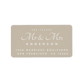 Chic Script Future Mr. Wedding Address Adressaufkleber
