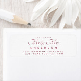 Chic Script Future Mr. Wedding Address Label
