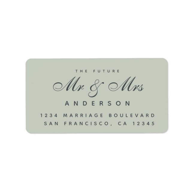 Chic Script Future Mr. Wedding Address Label Adressaufkleber (Vorne)