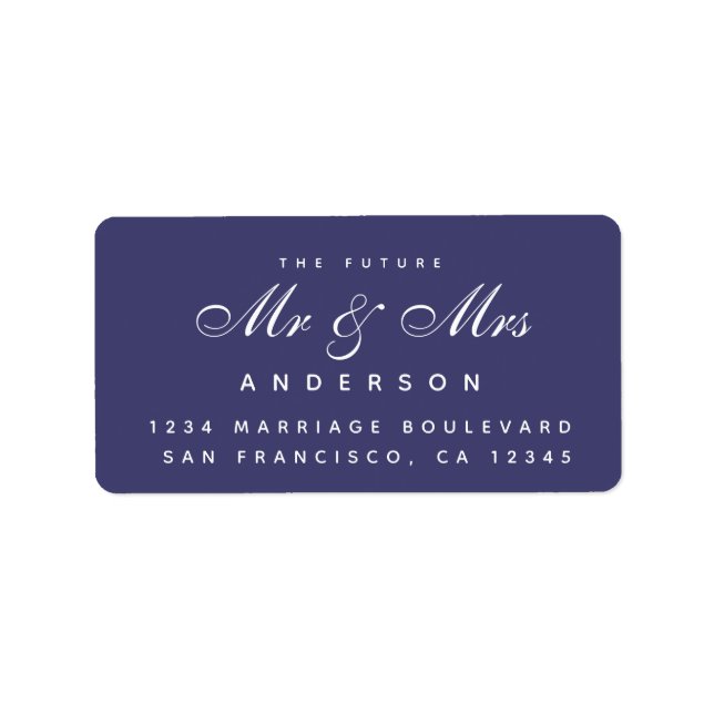 Chic Script Future Mr. Wedding Address Label Adressaufkleber (Vorne)