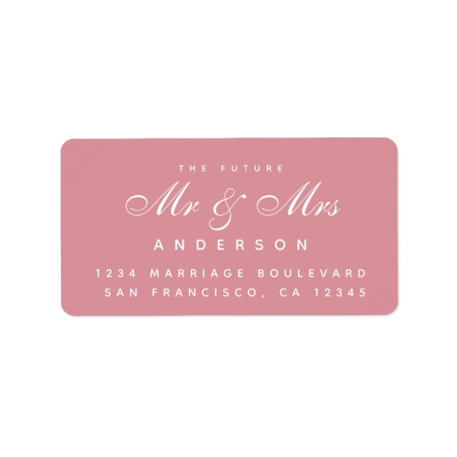 Chic Script Future Mr. Wedding Address Label Adressaufkleber (Vorne)
