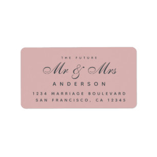 Chic Script Future Mr. Wedding Address Label Adressaufkleber