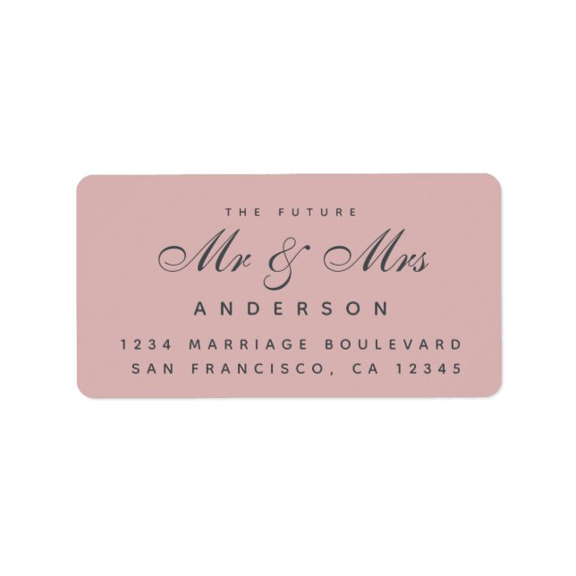 Chic Script Future Mr. Wedding Address Label Adressaufkleber (Vorne)