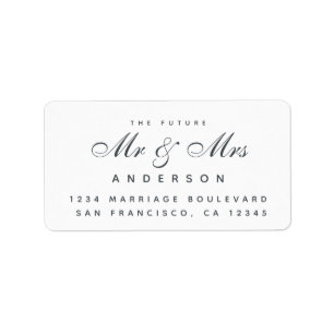 Chic Script Future Mr. Wedding Address Label Adressaufkleber