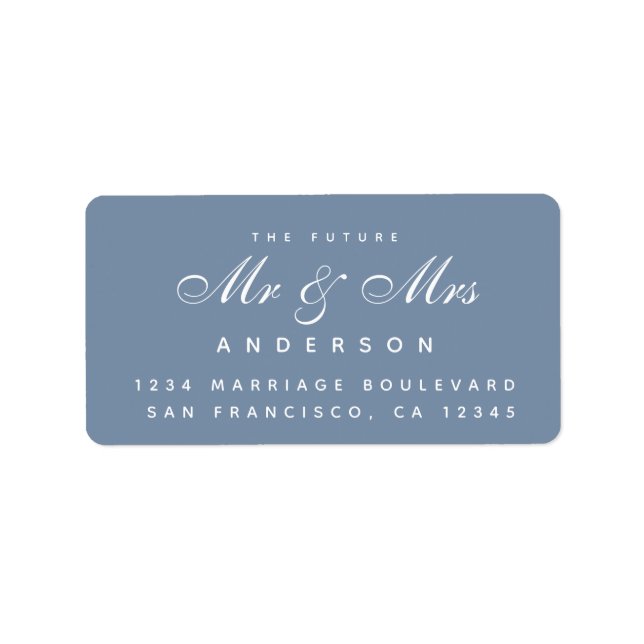 Chic Script Future Mr. Wedding Address Label Adressaufkleber (Vorne)