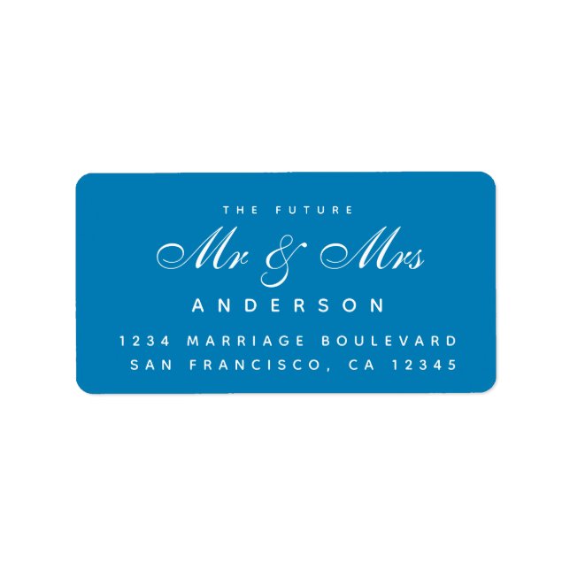 Chic Script Future Mr. Wedding Address Label Adressaufkleber (Vorne)