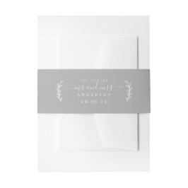 Chic Script Future Mr. Wedding Date Gray Einladungsbanderole