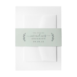 Chic Script Future Mr. Wedding Date Green Einladungsbanderole