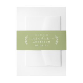Chic Script Future Mr. Wedding Date Leaf Green Einladungsbanderole