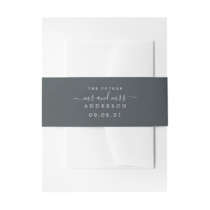 Chic Script Future Mr. Wedding Date Off-Black Einladungsbanderole