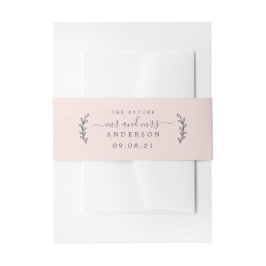 Chic Script Future Mr. Wedding Date Pink Einladungsbanderole