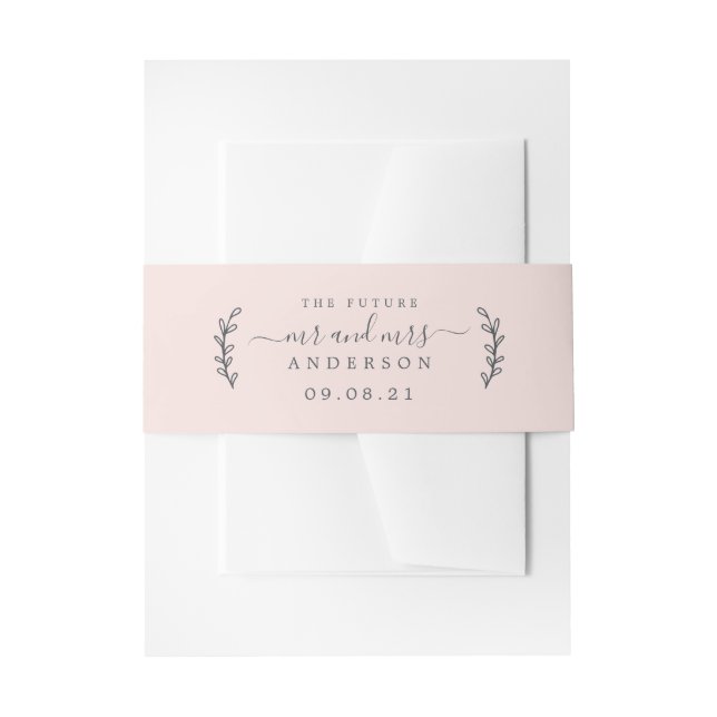 Chic Script Future Mr. Wedding Date Pink Einladungsbanderole (Vorderseite Beispiel)