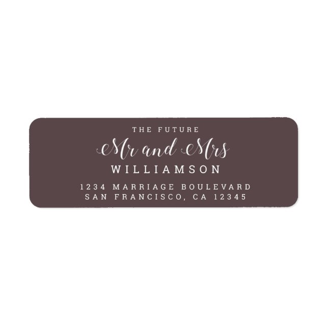 Chic Script Future Mr. Wedding Rücksendeadresse (Vorne)