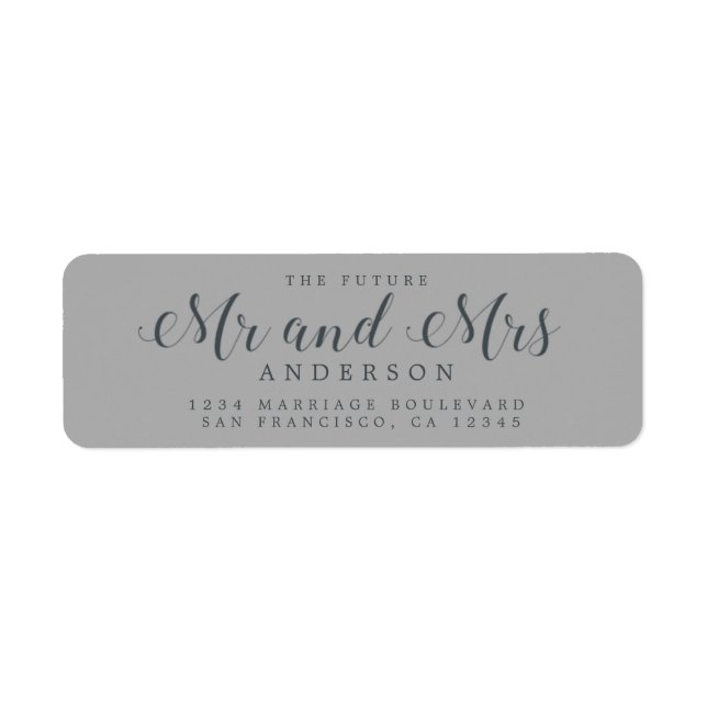 Chic Script Future Mr. Wedding Rücksendeadresse (Vorne)
