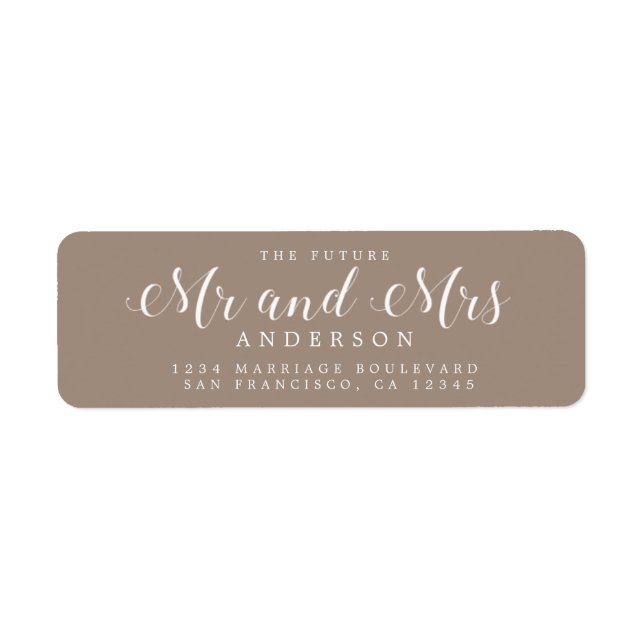 Chic Script Future Mr. Wedding Rücksendeadresse (Vorne)