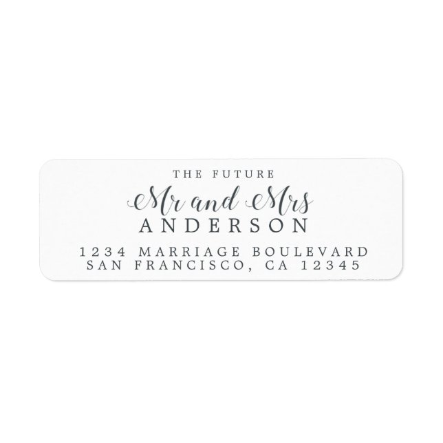 Chic Script Future Mr. Wedding Rücksendeadresse (Vorne)