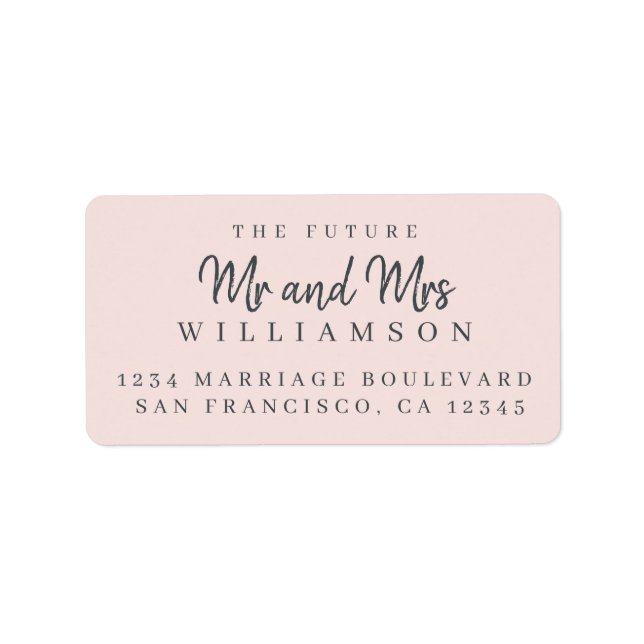 Chic Script Future Mr. Wedding Rücksendeadresse Adressaufkleber (Vorne)