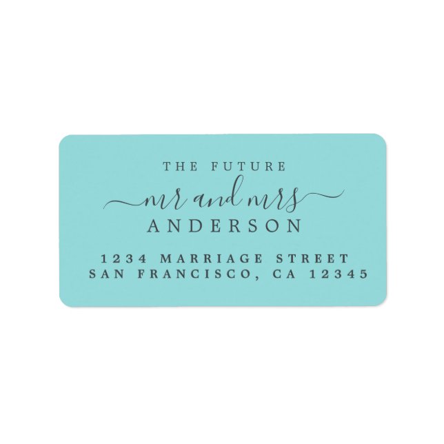Chic Script Future Mr. Wedding Rücksendeadresse Adressaufkleber (Vorne)