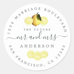Chic Script Future Mr. Wedding Rücksendeadresse C Runder Aufkleber