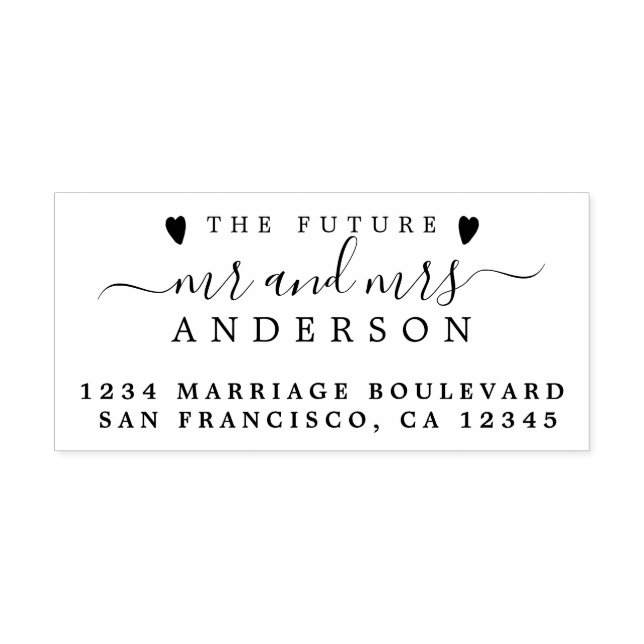 Chic Script Future Mr. Wedding Rücksendeadresse Gummistempel (Prägung)