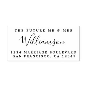 Chic Script Future Mr. Wedding Rücksendeadresse Gummistempel